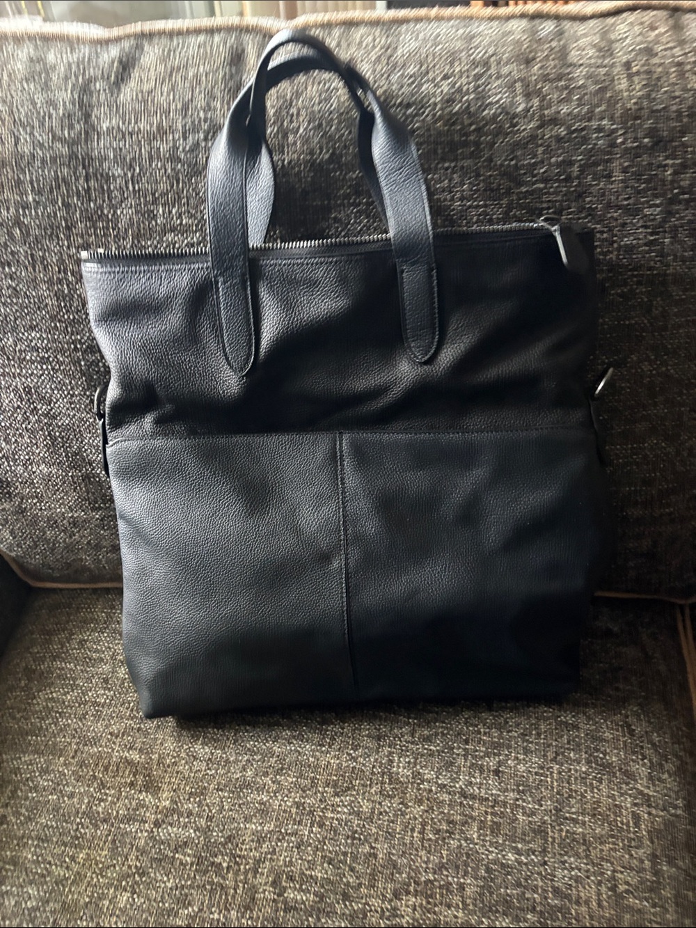 CoachBlack Leather Tote Bag - Classic Carryall - Picture 2 of 5